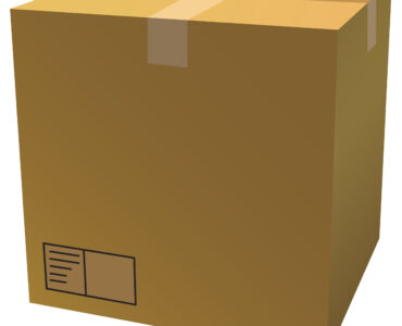 3D cardboard box isolated illustration